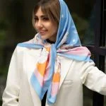 روسری آبی ابریشمی