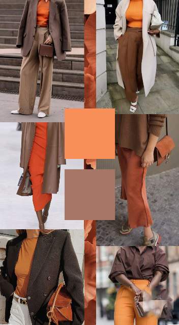 رنگ قهوه ای و نارنجی