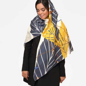 روسری طوسی زرد