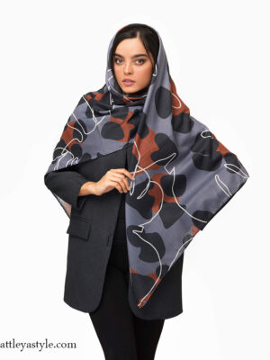 خرید روسری طوسی پرنگ