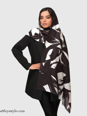 خرید شال سفید مشکی