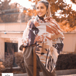 روسری کرم قهوه ای
