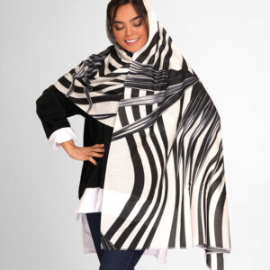 خرید شال سفید مشکی