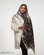 خرید شال سفید مشکی