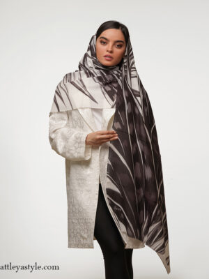 خرید شال سفید مشکی