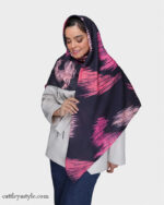 روسری صورتی سرمه ای