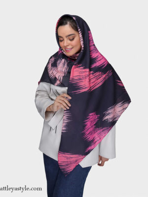 روسری صورتی سرمه ای