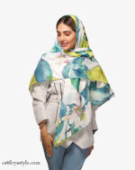 روسری طوسی زرد