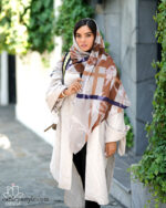 روسری کرم قهوه ای