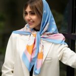 روسری آبی ابریشمی