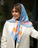 روسری آبی ابریشمی