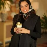 روسری مینی سیاه و سفید