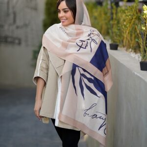 شال کرم و سرمه ای