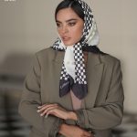 روسری چهارخانه مشکی و سفید