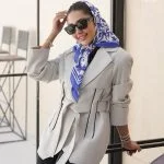 روسری عرض90آبی