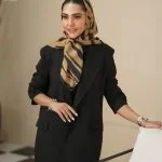 روسری عرض 90 خاکی رنگ