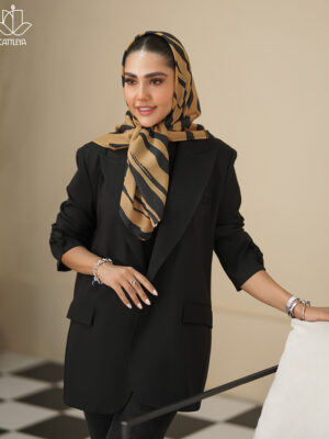 روسری عرض 90 خاکی رنگ