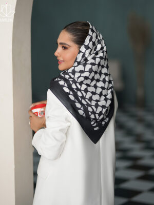 روسری جدید سفید مشکی