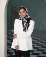 روسری پیچازی مشکی و سفید