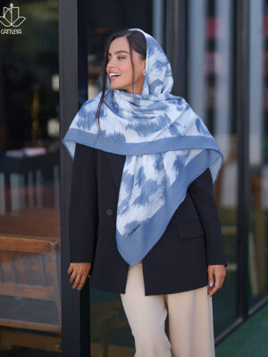 روسری طرح پلنگی آبی