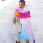 شال آبرنگی پاستلی