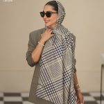 شال طرحدار کرم