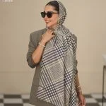 شال طرحدار کرم