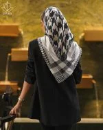 مدیوم اسکارف سفیدومشکی