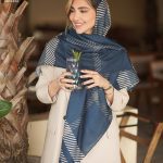 روسری نخی بهاره سرمه ای