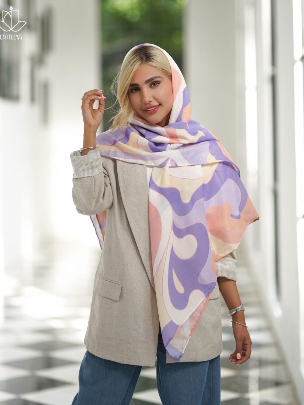 روسری پاستلی