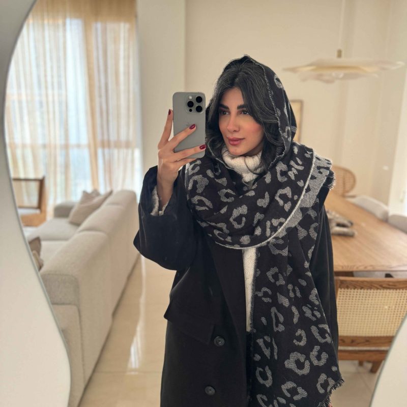 شال پلنگی مشکی