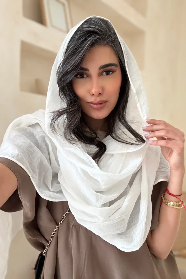 شال نخی سفید