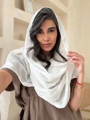 شال نخی سفید