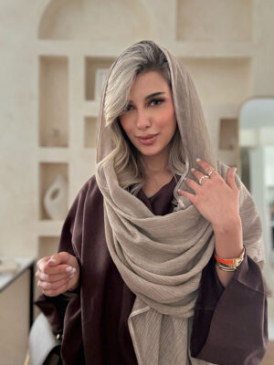 شال حریر نسکافه ای