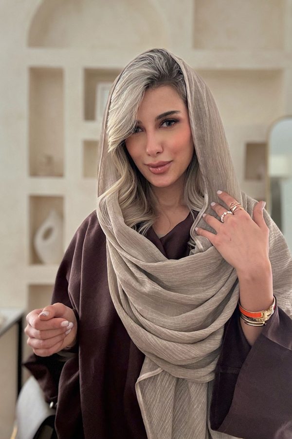 شال حریر نسکافه ای