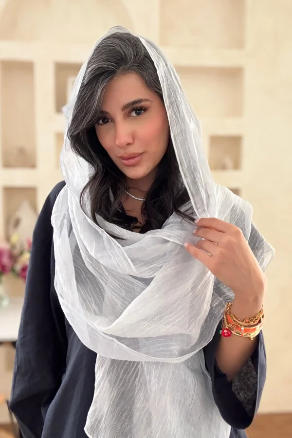 شال حریر آبی