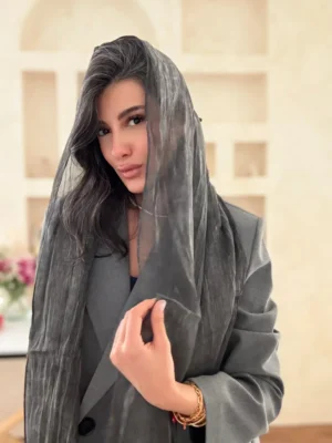 شال حریر ذغالی