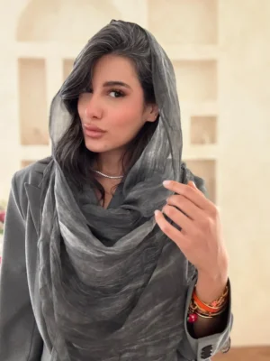 شال حریر ذغالی