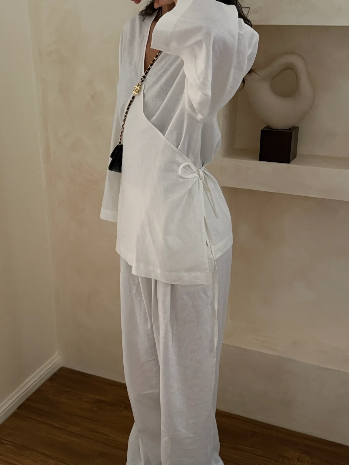 شومیز سفید لینن