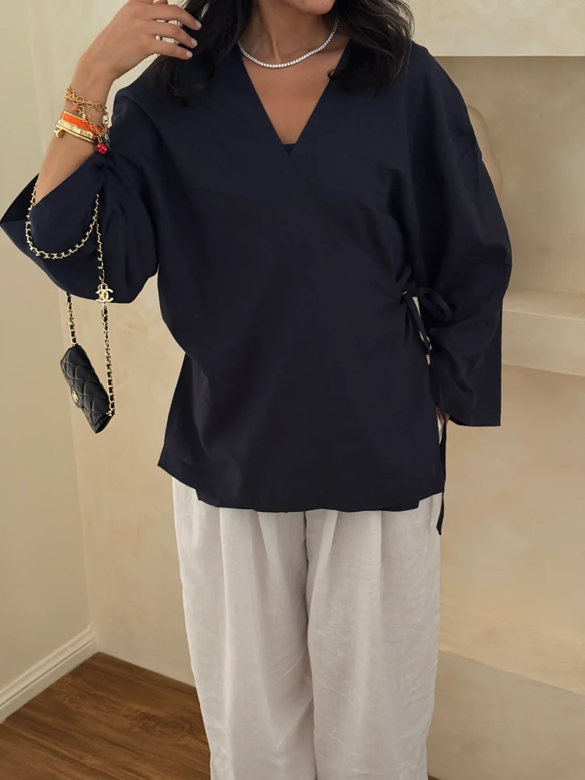 شومیز سرمه ای لینن