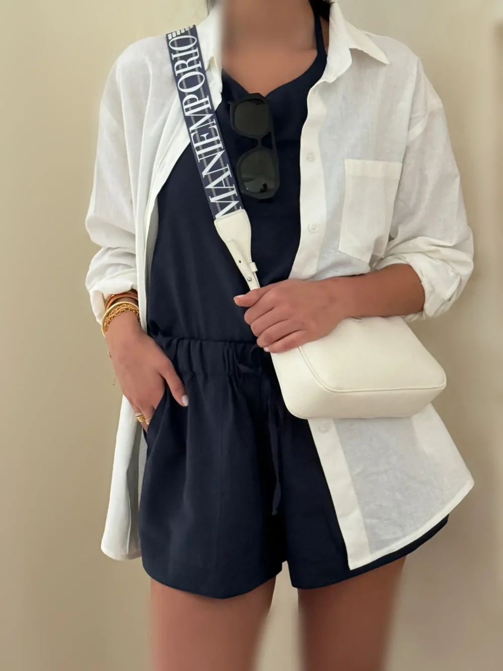 شومیز سفید لینن شیک