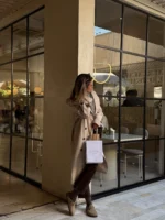 ترنچ کت کلاسیک بلند استخوانی - Image 6