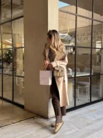 ترنچ کت کلاسیک بلند استخوانی - Image 4