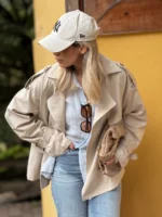 ترنچ کت متوسط استخوانی - Image 9