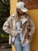 ترنچ کت متوسط استخوانی - Image 7