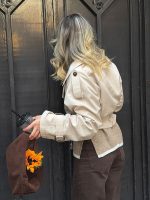 ترنچ کت کراپ استخوانی - Image 9