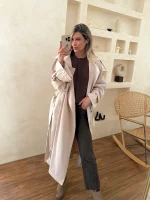 ترنچ کت بلند استخوانی - Image 4