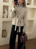 ترنچ کت متوسط استخوانی - Image 3