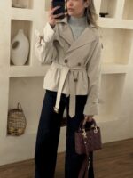 ترنچ کت متوسط استخوانی - Image 3