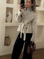 ترنچ کت متوسط استخوانی